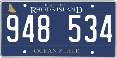 RI license plate 948534