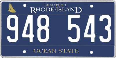 RI license plate 948543