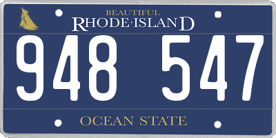RI license plate 948547