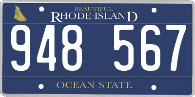 RI license plate 948567