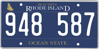 RI license plate 948587