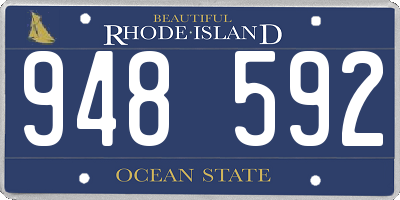 RI license plate 948592