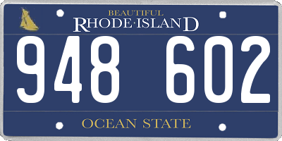 RI license plate 948602