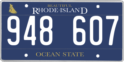 RI license plate 948607