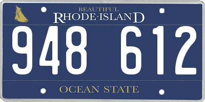 RI license plate 948612
