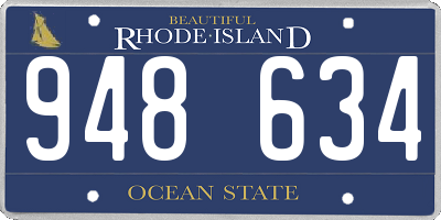 RI license plate 948634