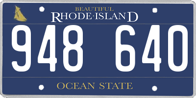 RI license plate 948640