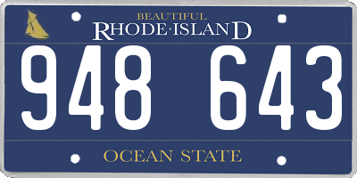 RI license plate 948643