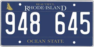 RI license plate 948645