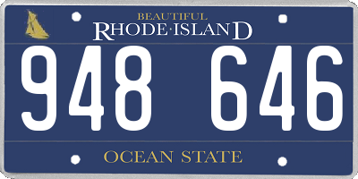 RI license plate 948646