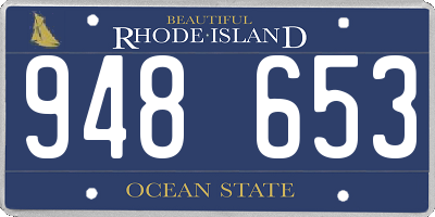 RI license plate 948653