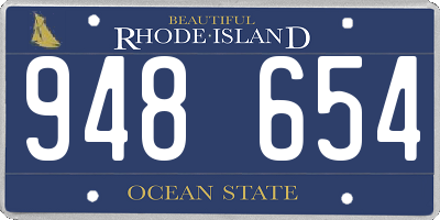 RI license plate 948654