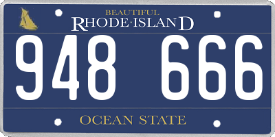 RI license plate 948666