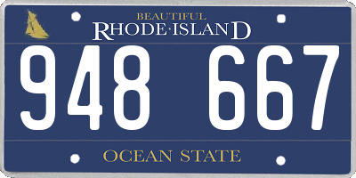 RI license plate 948667