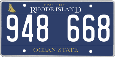 RI license plate 948668
