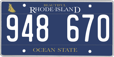 RI license plate 948670