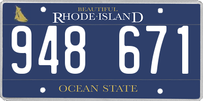 RI license plate 948671