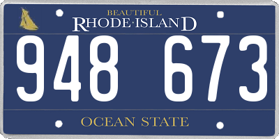 RI license plate 948673