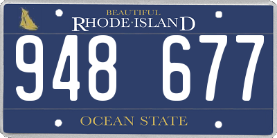 RI license plate 948677