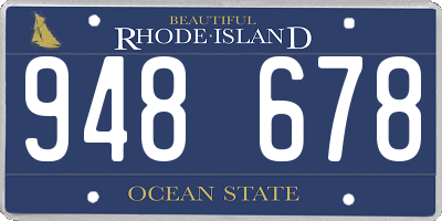 RI license plate 948678