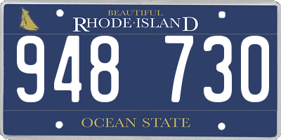 RI license plate 948730