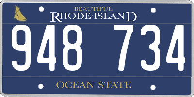RI license plate 948734