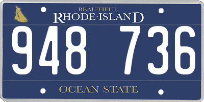 RI license plate 948736