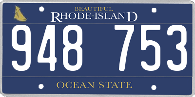 RI license plate 948753