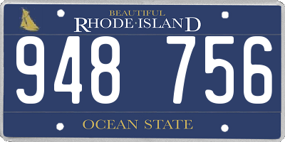 RI license plate 948756