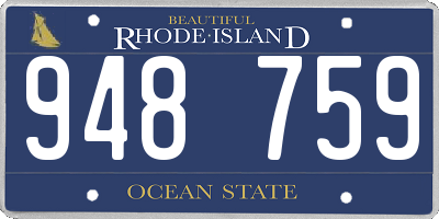 RI license plate 948759