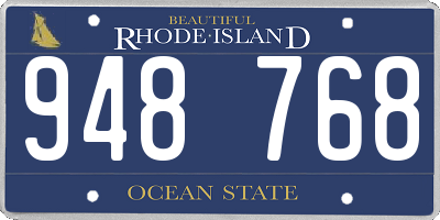 RI license plate 948768