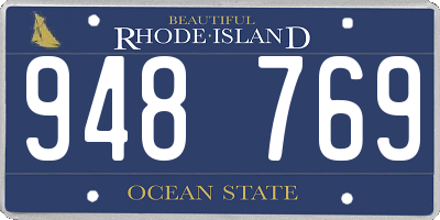 RI license plate 948769