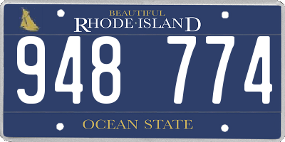 RI license plate 948774