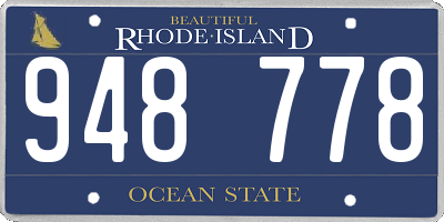 RI license plate 948778