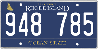RI license plate 948785