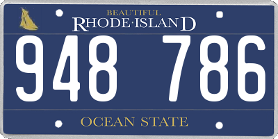 RI license plate 948786