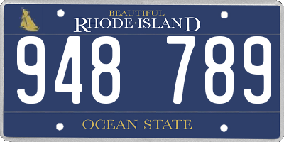 RI license plate 948789