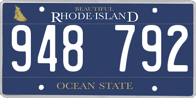 RI license plate 948792