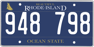 RI license plate 948798