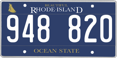 RI license plate 948820