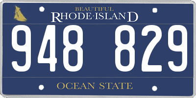 RI license plate 948829