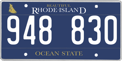 RI license plate 948830