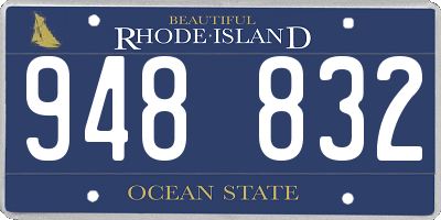 RI license plate 948832