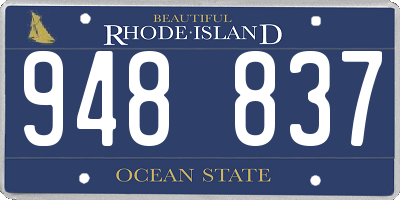 RI license plate 948837