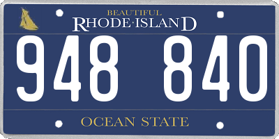 RI license plate 948840