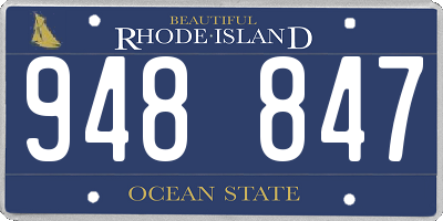 RI license plate 948847