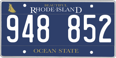 RI license plate 948852