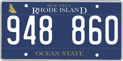 RI license plate 948860