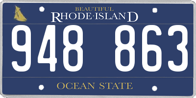 RI license plate 948863