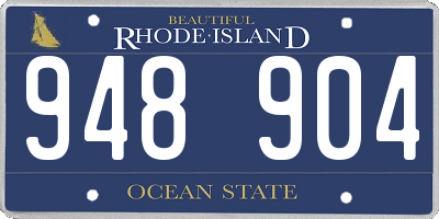 RI license plate 948904